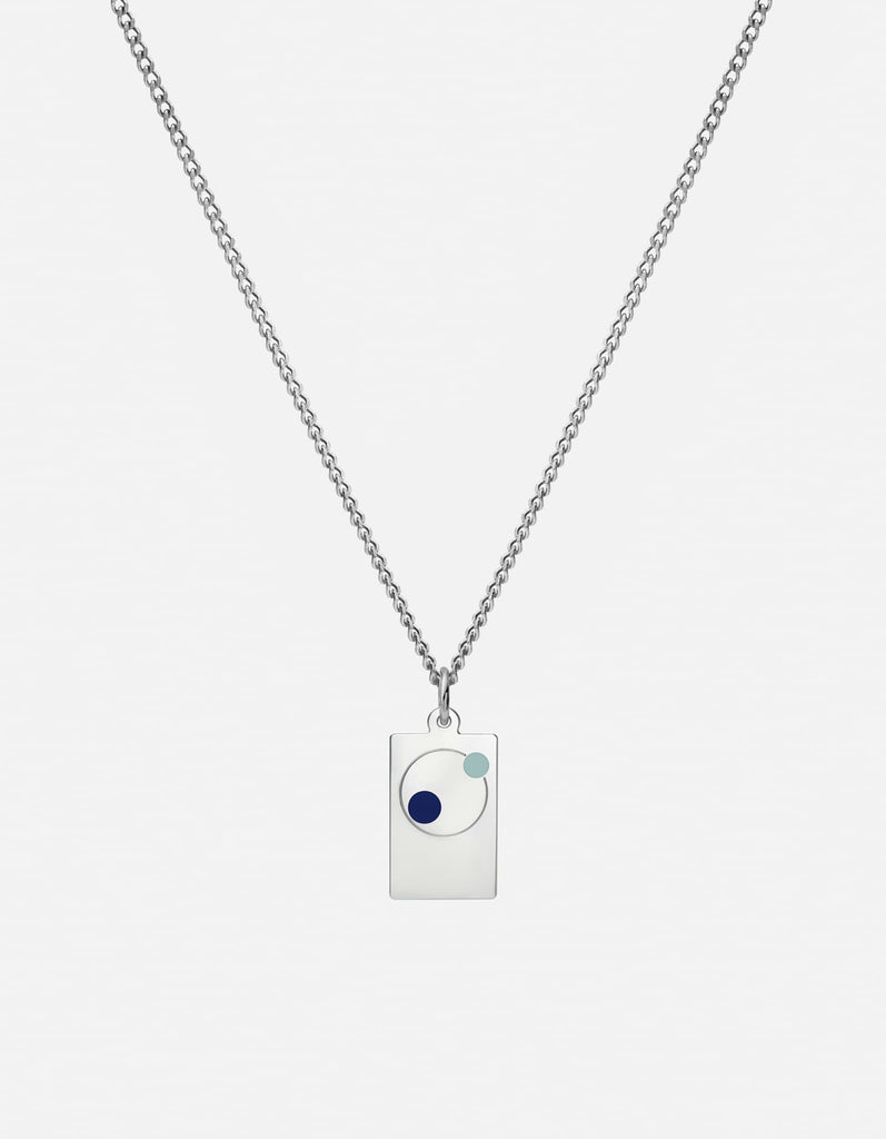 Orbit Pendant Necklace, Sterling Silver / Blue