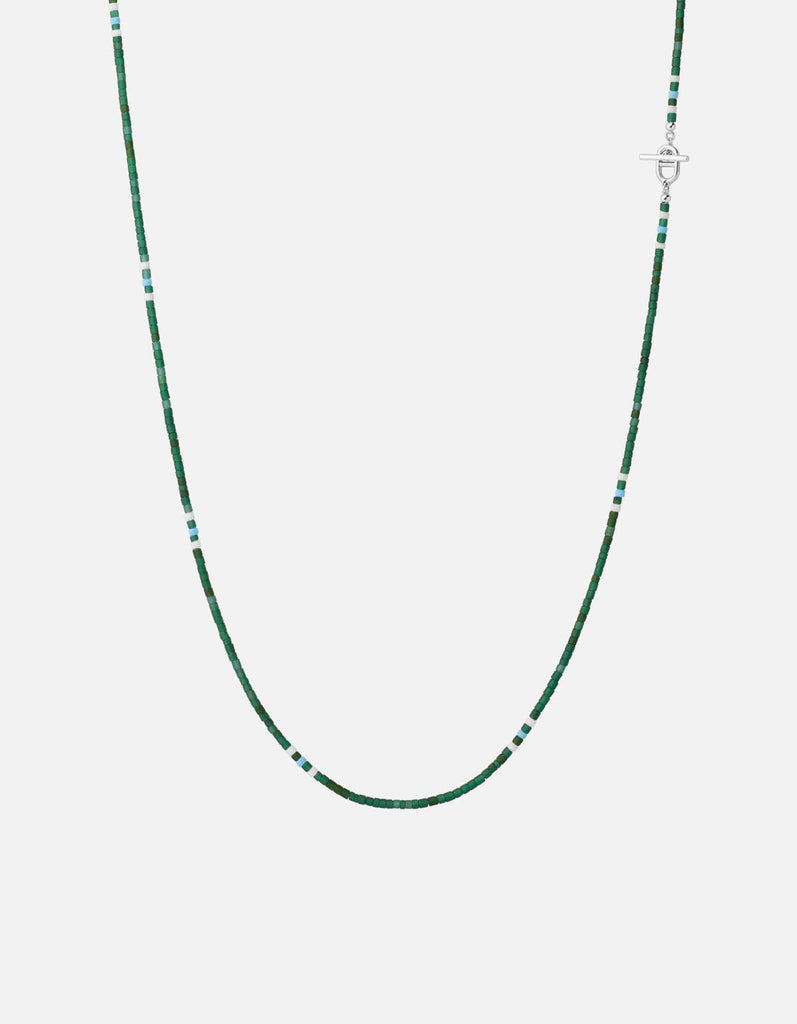Miansai Necklaces Avi Bead Necklace, Sterling Silver / Green / 22in.