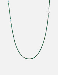 Miansai Necklaces Avi Bead Necklace, Sterling Silver / Green / 22in.
