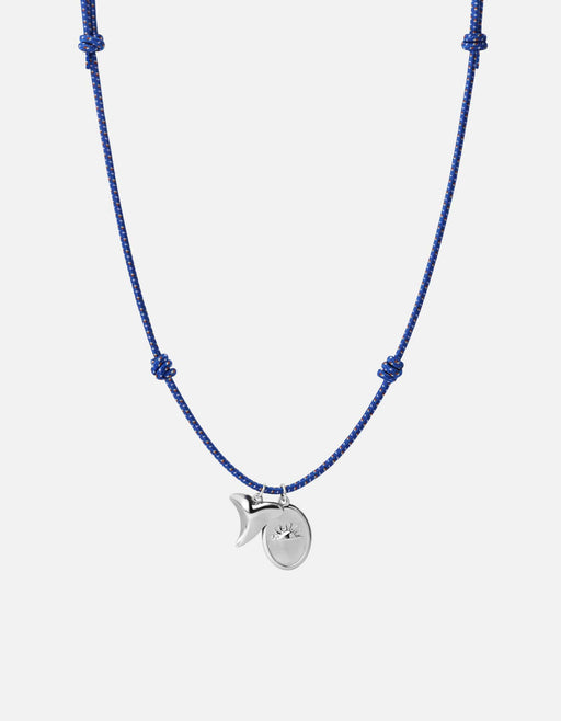 Miansai Necklaces Shark Tooth Bungee Necklace, Sterling Silver / Cobalt Blue Cobalt / O/S