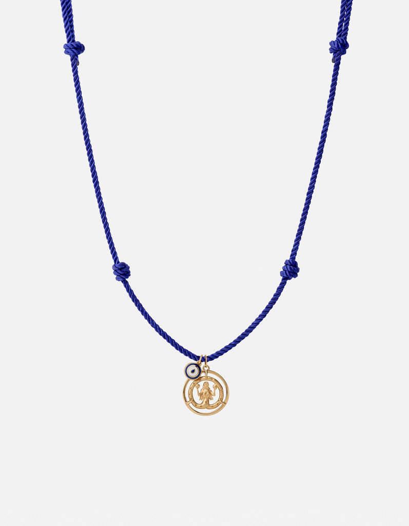 Eternita Rope Necklace, Gold Vermeil / Navy Blue