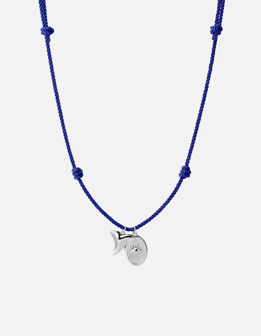 Miansai Necklaces Shark Tooth Rope Necklace, Sterling Silver / Navy Blue Navy Blue / O/S