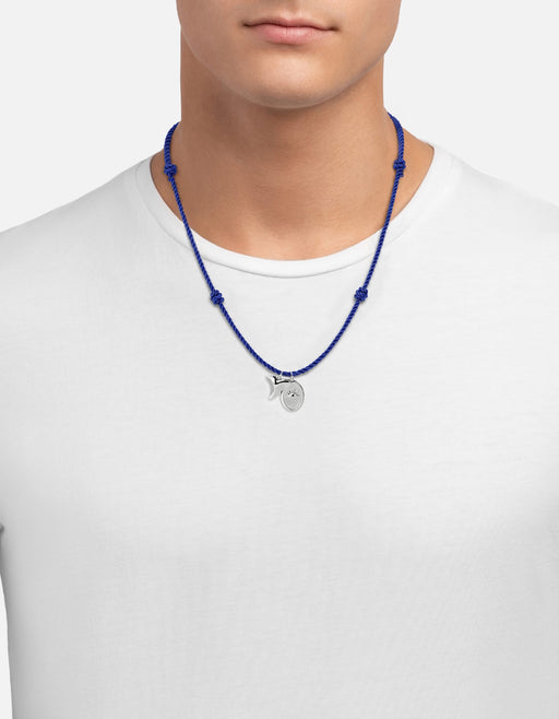 Miansai Necklaces Shark Tooth Rope Necklace, Sterling Silver / Navy Blue Navy Blue / O/S