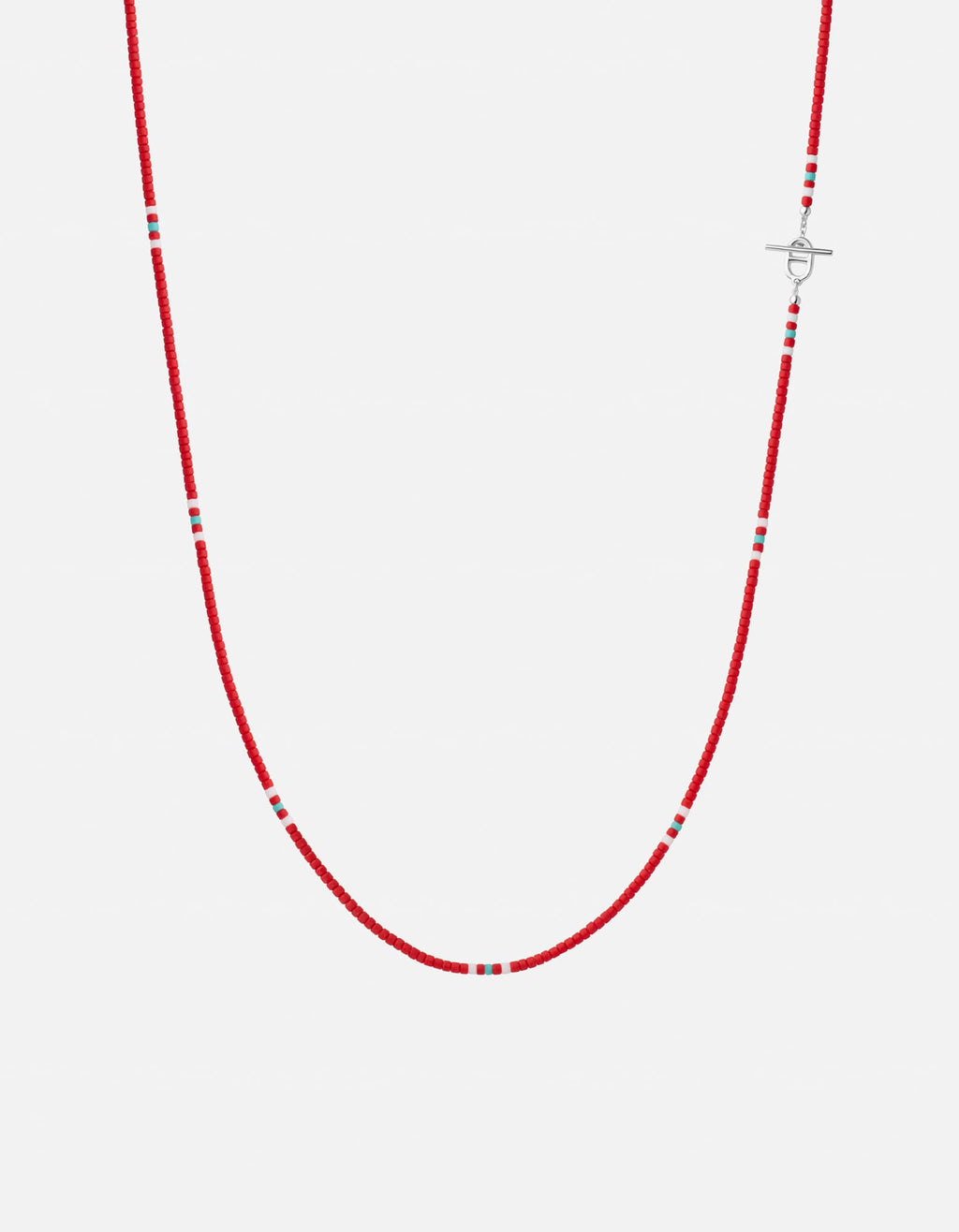 Miansai Necklaces Avi Bead Necklace, Sterling Silver / Red Red / 22in.