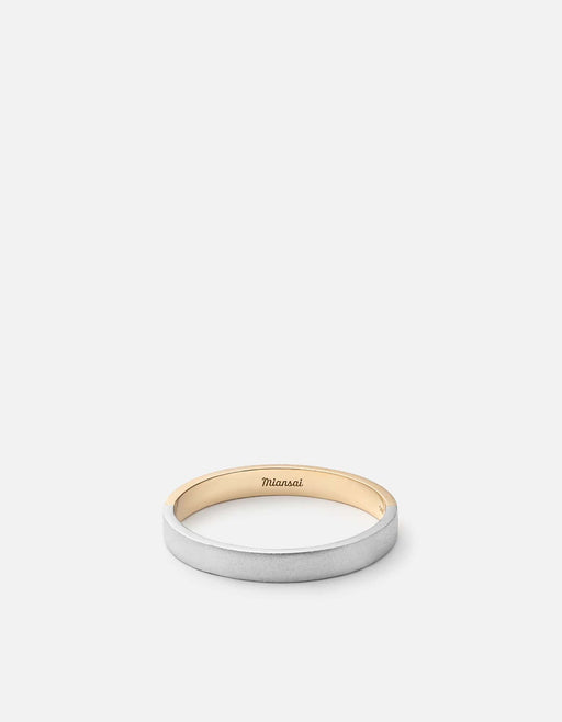 Miansai Rings Edge Ring, 14k Gold White Gold/Yellow Gold / 10 / Monogram: No