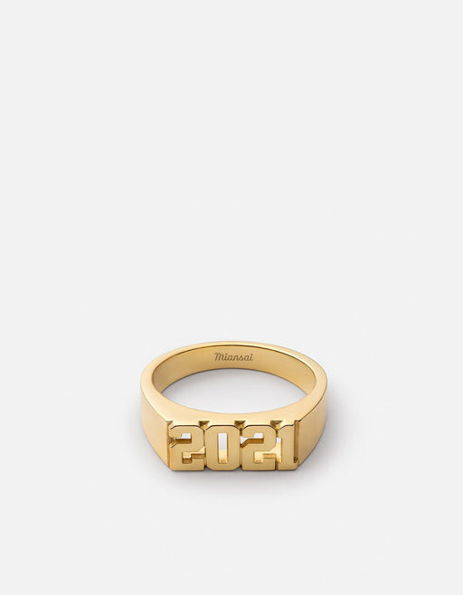 Miansai Rings Numero Ring, 14K Gold Polished Gold / 10 / Monogram: Yes