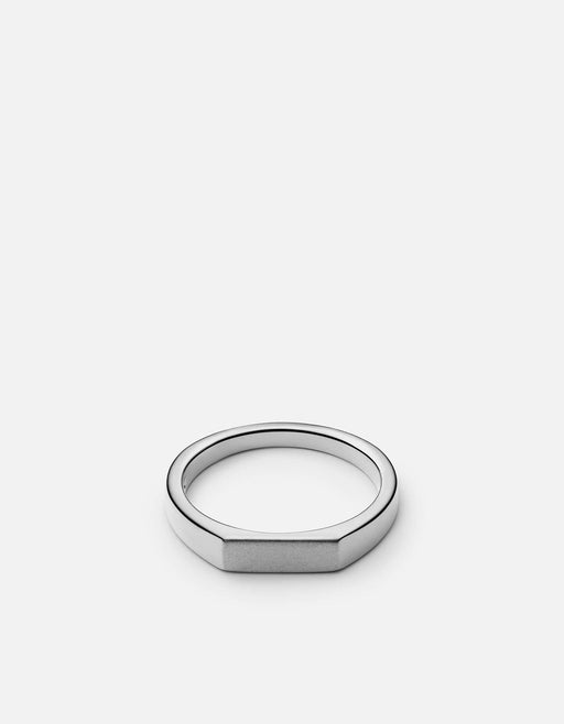 Miansai Rings Thin Geo Pinky Ring, Sterling Silver Polished Silver / 7.5 / Monogram: No