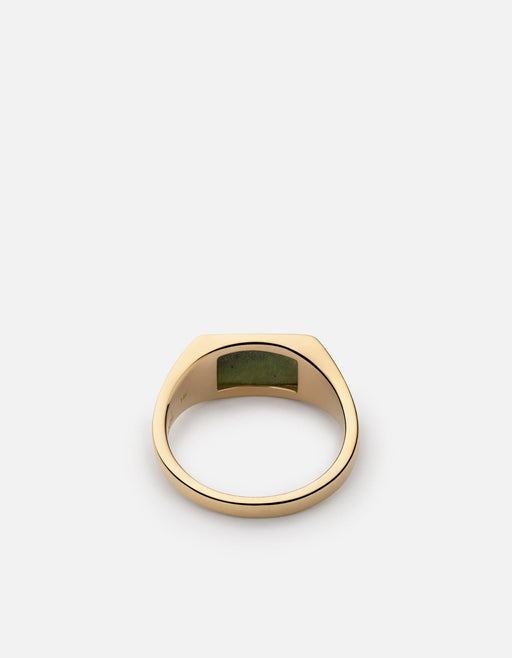 Miansai Rings Lennox Jasper PInky Ring, Gold Vermeil