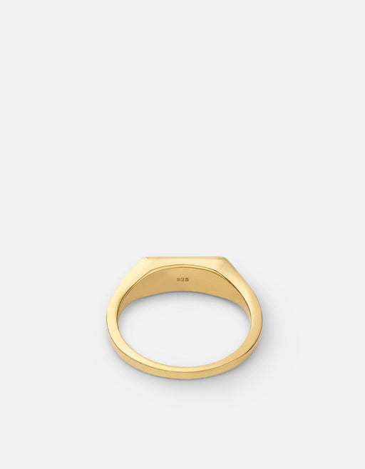 Miansai Rings Virgil Agate Ring, Gold Vermeil