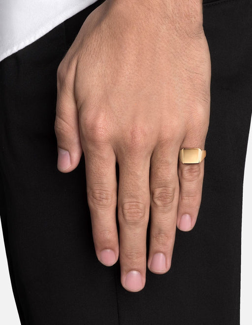 Miansai Rings Ledger Pinky Ring, Gold Vermeil