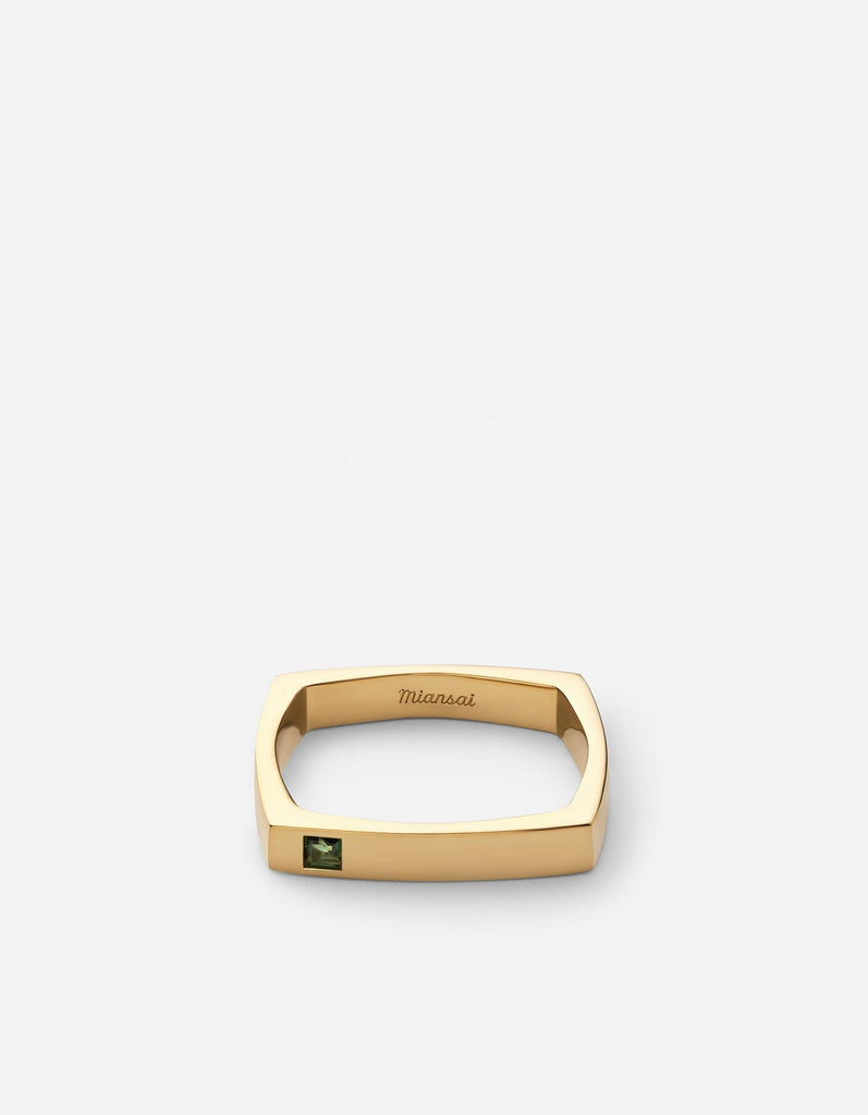 Miansai Rings Level Quartz Ring, Gold Vermeil Green / 10