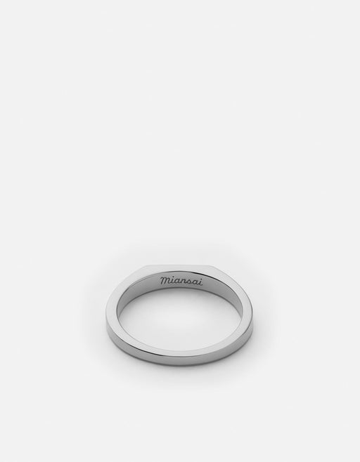 Miansai Rings Thin Geo Agate Ring, Sterling Silver