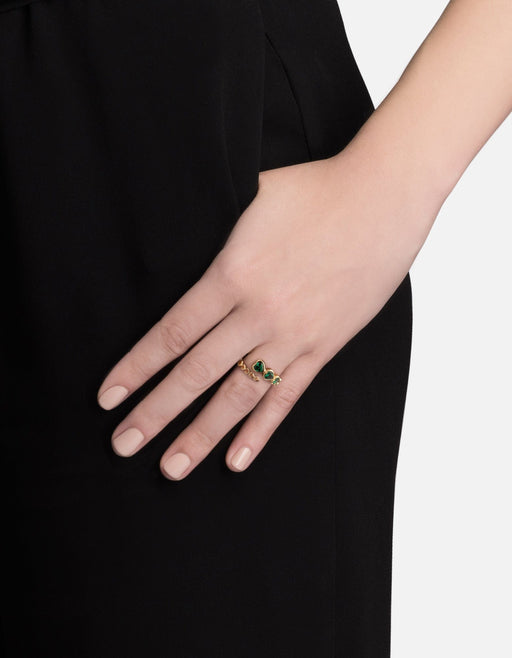Miansai Rings Tali Multi Heart Ring, Gold Vermeil