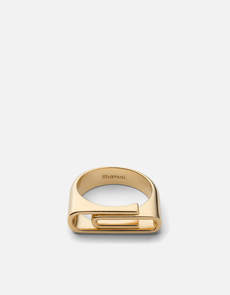 Miansai Rings Paper Clip Ring, Gold Vermeil Polished Gold / 10