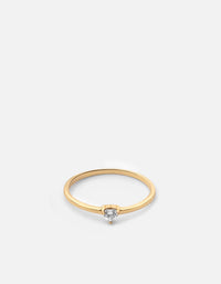 Miansai Rings Adora Heart Ring, Gold Vermeil/Sapphire White / 7