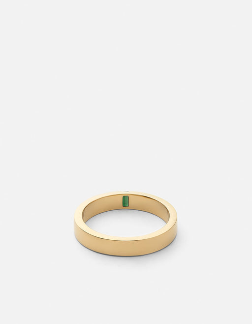 Miansai Rings 4mm Agate Band, Gold Vermeil w/Baguette