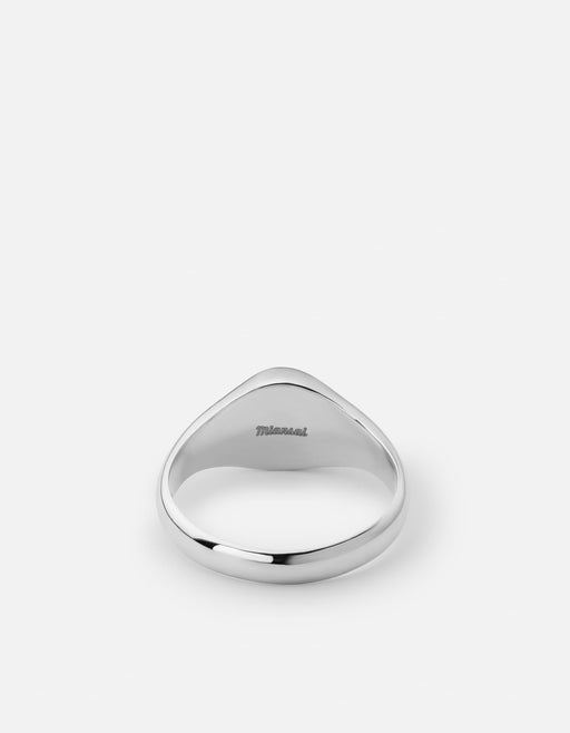 Miansai Rings Third Eye Signet Ring, Sterling Silver / Sapphire