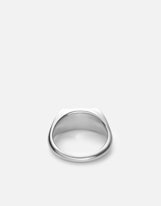 Miansai Rings Orbit Signet Ring, Sterling Silver / Blue