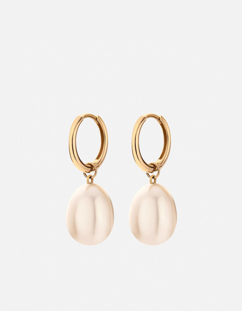 Miansai Earrings Hera Drop Pearl Earrings, 14k Gold Polished Yellow Gold w/Pearl