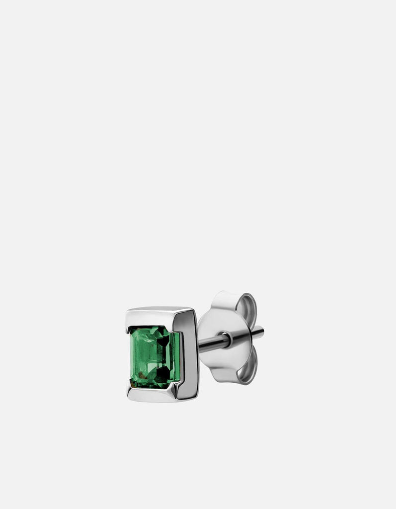 Miansai Earrings Valor Quartz Stud Earring, Sterling Silver Green / Single