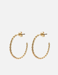 Miansai Earrings Rope Chain Hoop Earrings, Gold Vermeil Polished Gold / Pair