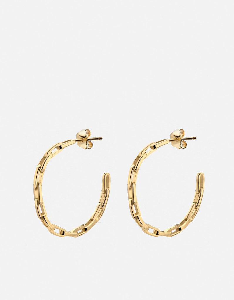 Miansai Earrings Volt Link Hoop Earrings, Gold Vermeil Polished Gold / Pair