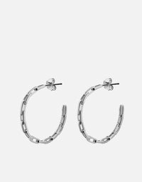 Miansai Earrings Volt Link Hoop Earrings, Sterling Silver Polished Silver / Pair