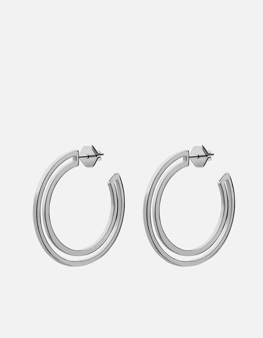 Miansai Earrings Hailee Hoop Earrings, Sterling Silver Polished Silver / Pair