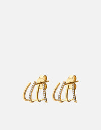 Miansai Earrings Olina Stud Earrings, 14k Gold Pavé Polished Gold w/ Pave / Pair
