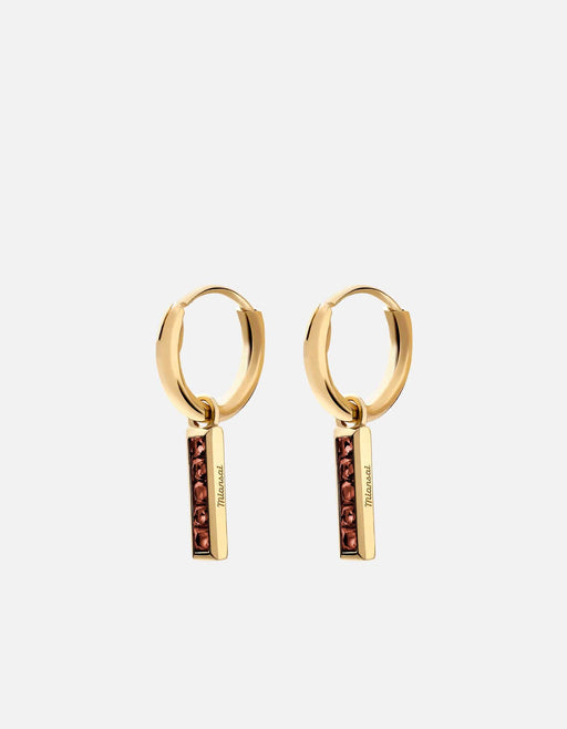 Miansai Earrings Totem Garnet Huggie Earrings, Gold Vermeil Red / Pair