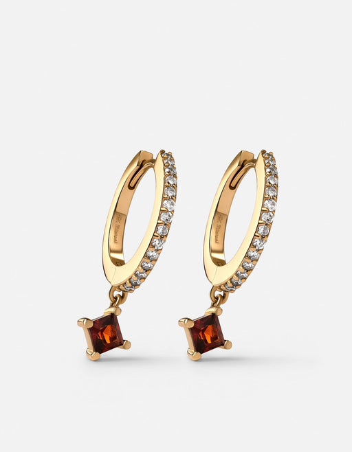 Miansai Earrings Uma Garnet Earrings, 14k Gold Pavé Red / Pair
