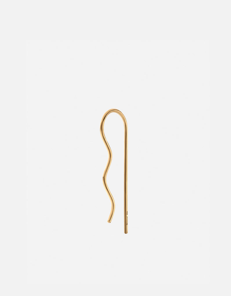 Miansai Earrings Curve Threader Earring, Gold Vermeil Polished Gold / Single