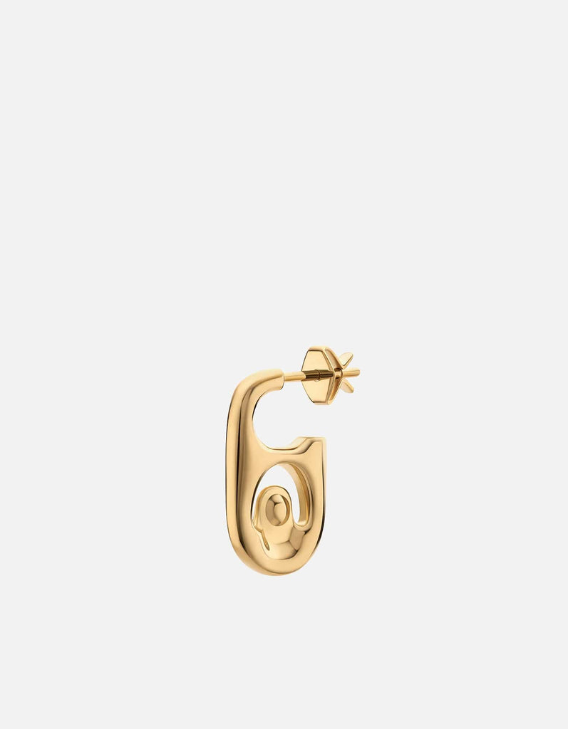 Miansai Earrings Pop Tab Stud Earring, Gold Vermeil Polished Gold / Single