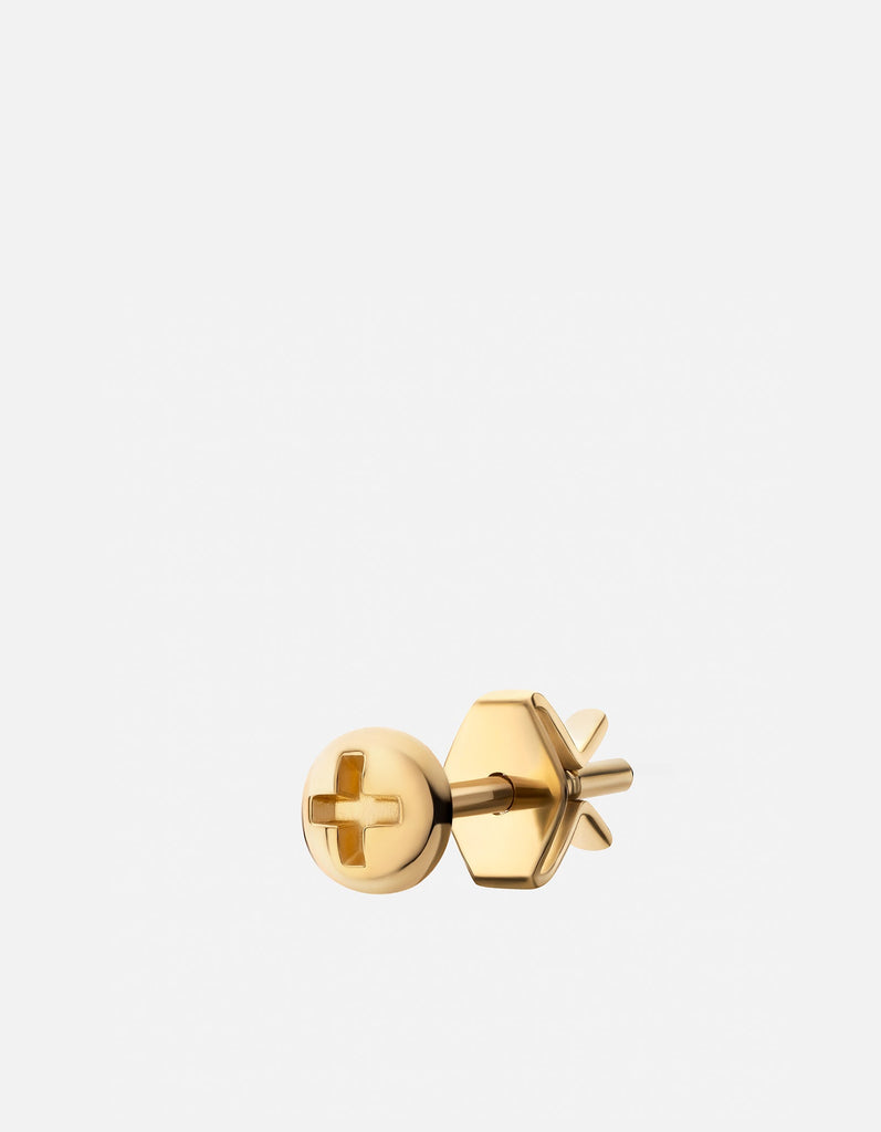 Miansai Earrings Screw Stud Earring, Gold Vermeil Polished Gold / Single