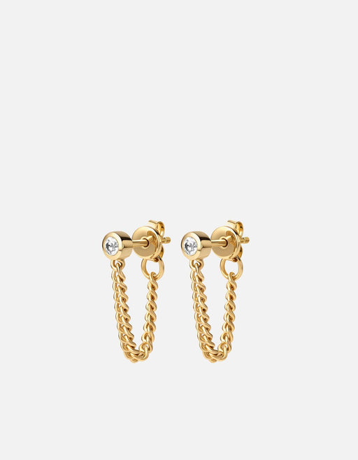 Miansai Earrings Ivy Topaz Chain Earrings, Gold Vermeil Polished Gold / Pair