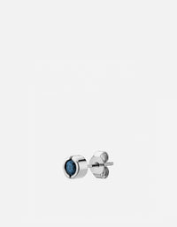 Miansai Earrings Kali Stud Earring, 14k White Gold/Blue Sapphire Blue / Single