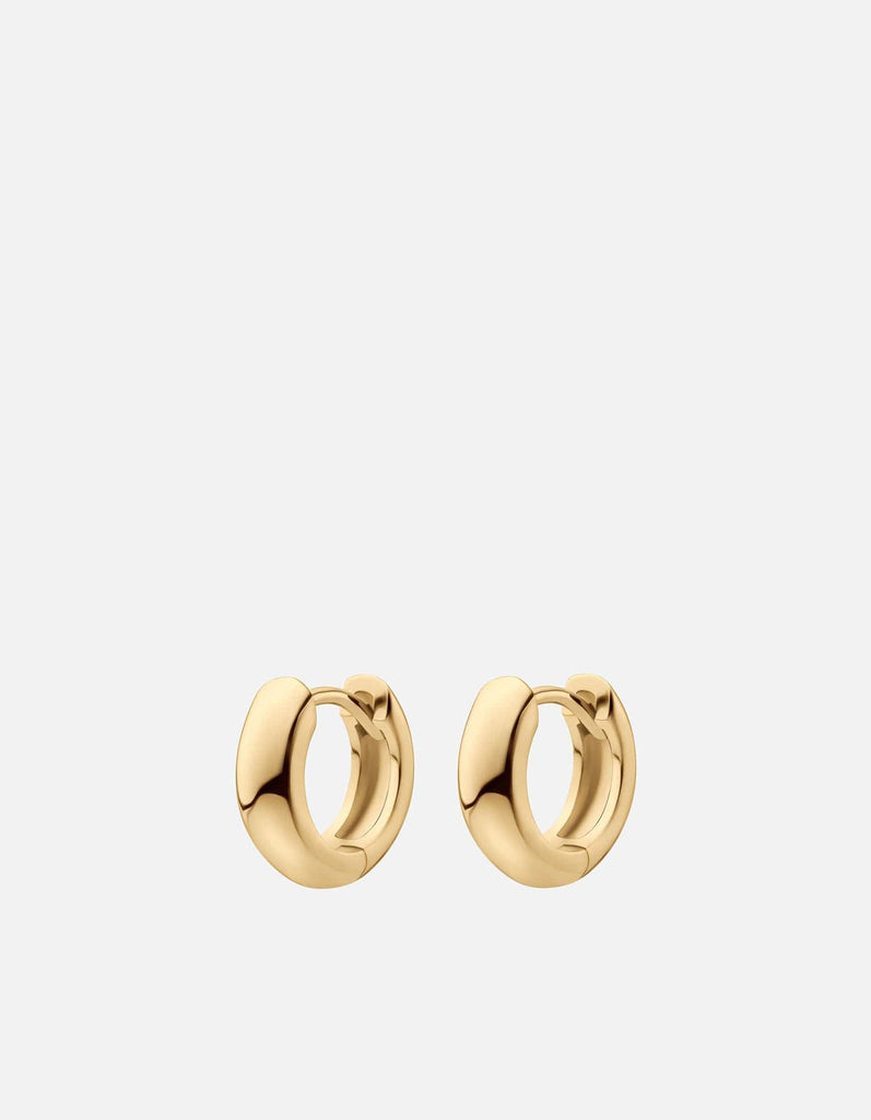 Miansai Earrings Sia 10.5mm Plain Huggies, Gold Vermeil Polished Gold / Pair