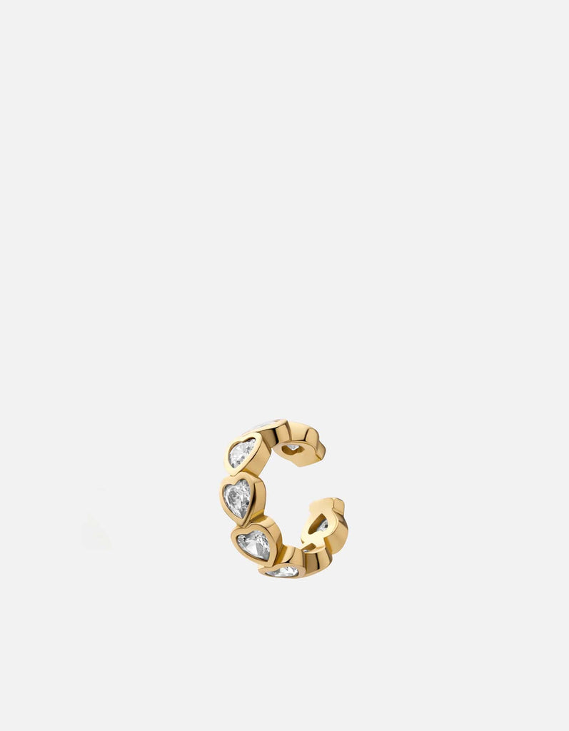 Miansai Earrings Amara Ear Cuff, Gold Vermeil w/Sapphire White / Single