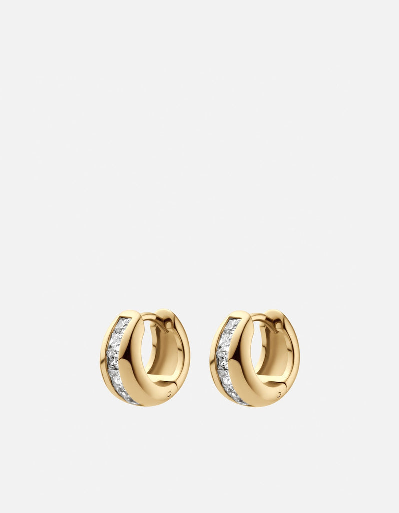 Miansai Earrings Xara Huggies, Gold Vermeil/Sapphire Polished Gold Sapphire / Pair