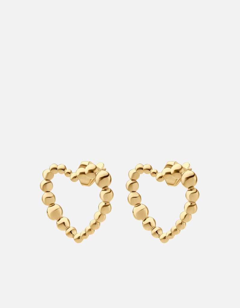 Miansai Earrings Cupid Heart Huggies, Gold Vermeil Polished Gold / Pair