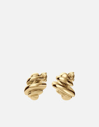 Miansai Earrings Croissant Earrings, Gold Plated Polished Gold / Pair