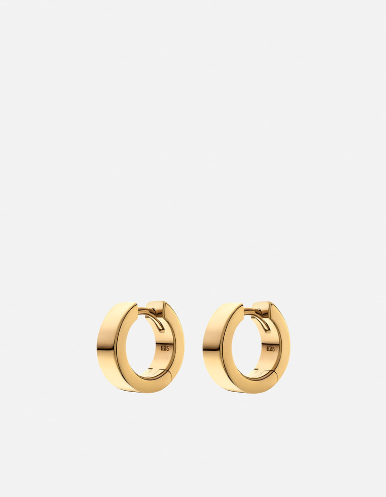 Miansai Earrings 4mm Huggie Earrings, Gold Vermeil Polished Gold / Pair