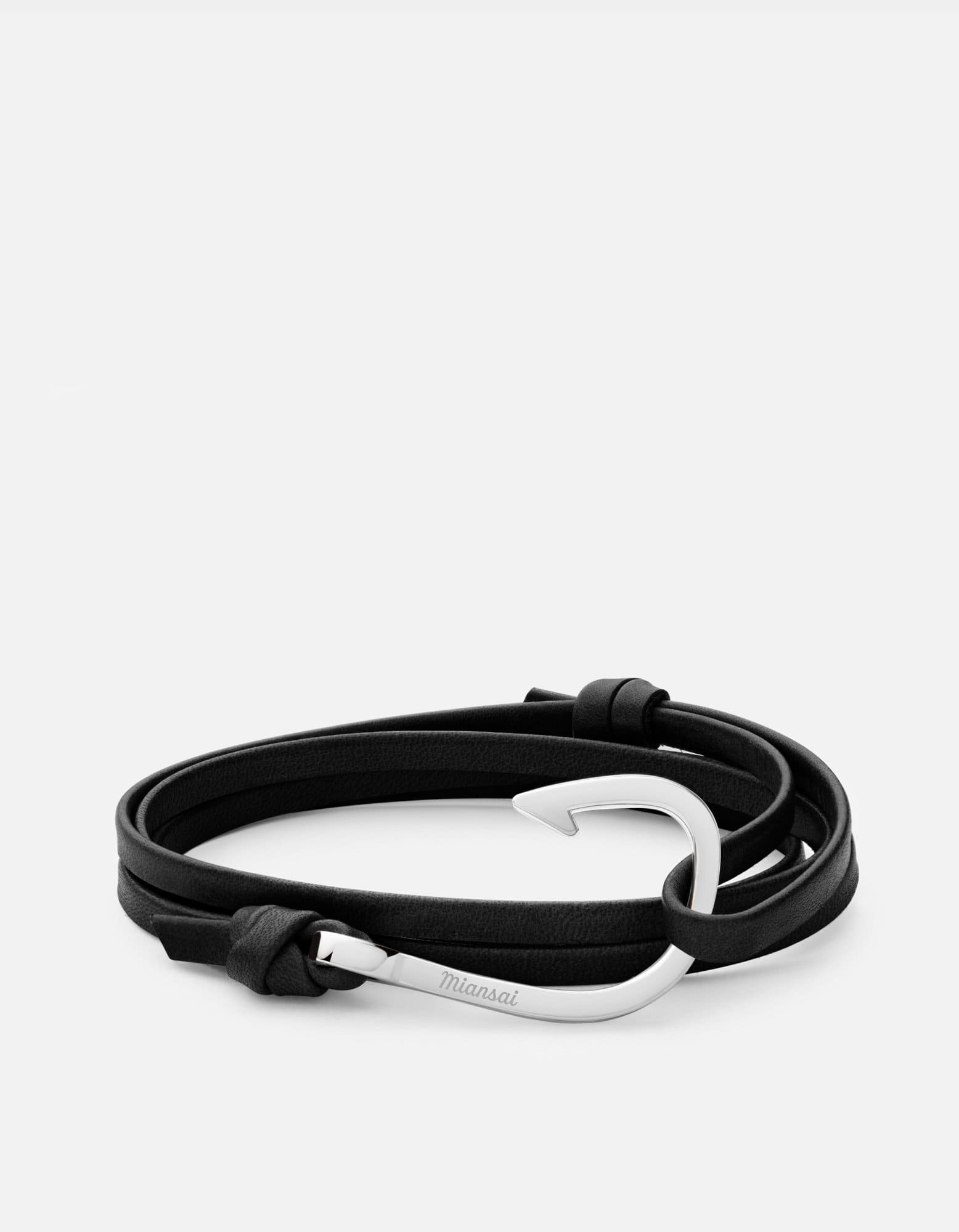 Miansai Hook Leather Wrap Bracelet - Burgundy