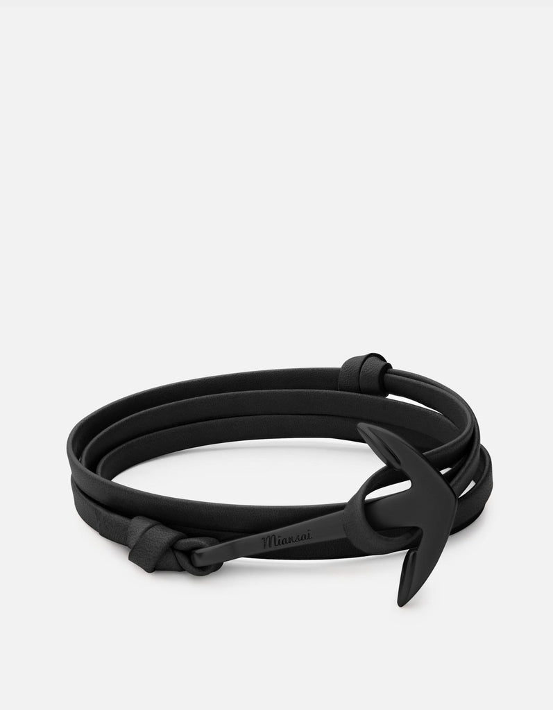 Miansai Hooks/Anchors Anchor Leather, Noir