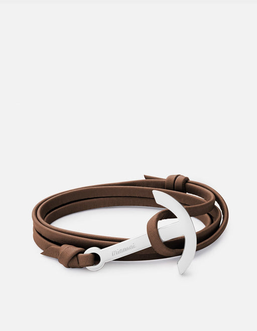 Miansai Hooks/Anchors Modern Anchor Leather, Silver Brown / O/S