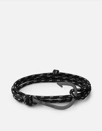 Miansai Hooks/Anchors Hook Rope, Matte Black Rhodium Asphalt / Monogram: No