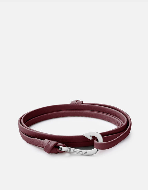 Miansai Hooks/Anchors Mini Hook Leather, Sterling Silver Oxblood / O/S