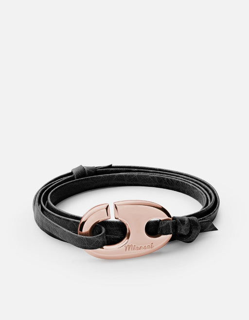 Miansai Bracelets Brummel Hook Bracelet, Rose Plated Asphalt / O/S