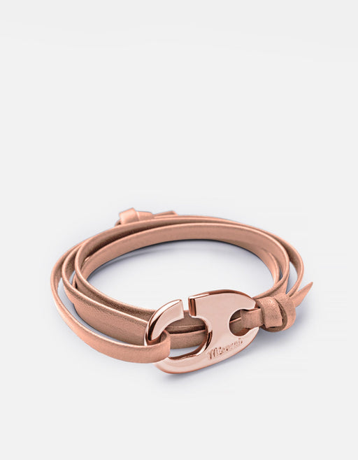 Miansai Bracelets Brummel Hook Bracelet, Rose Plated Salmon / O/S