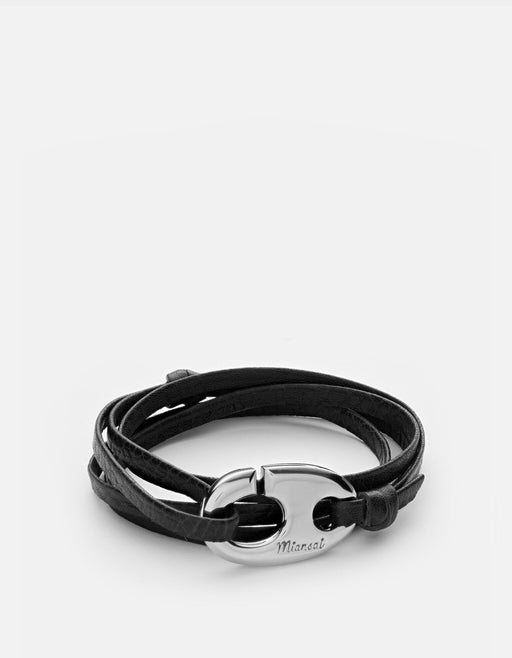 Miansai Bracelets Brummel Hook Bracelet, Silver Plated Asphalt / O/S